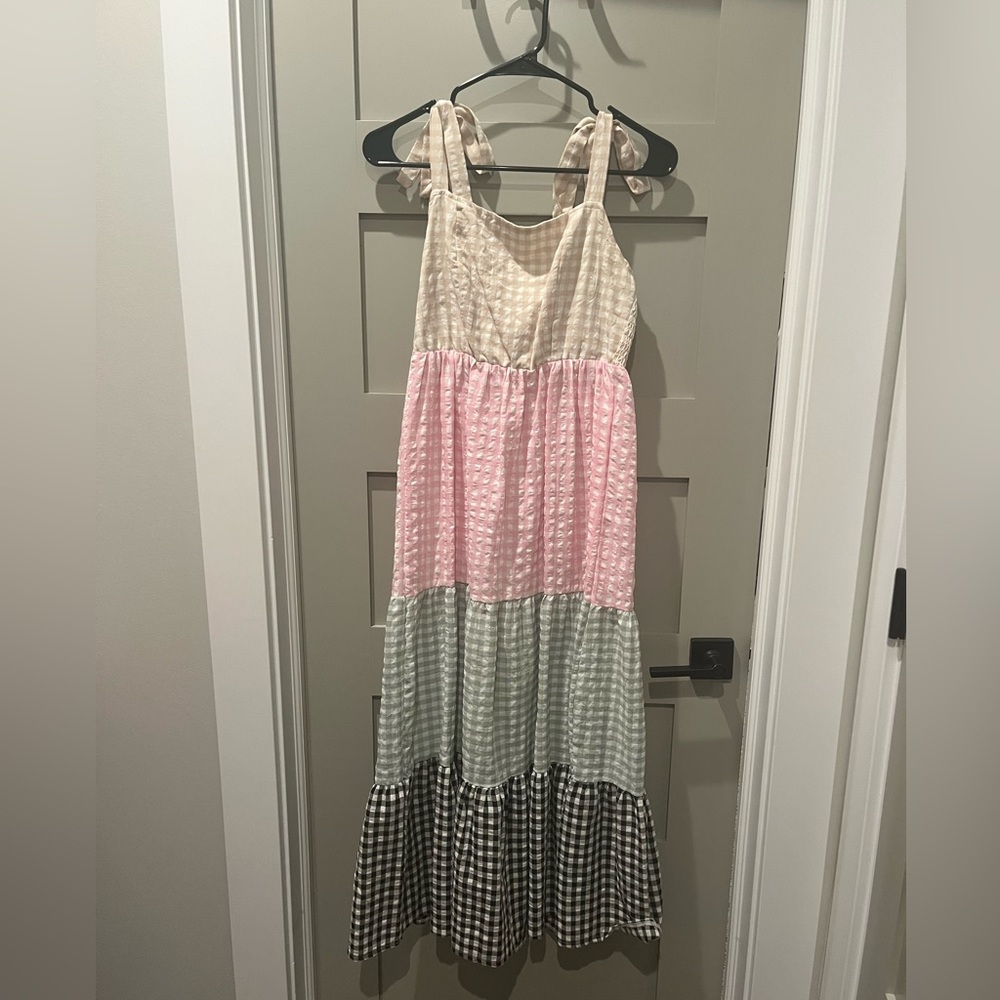 Charming Pink and Cream Kids Dress